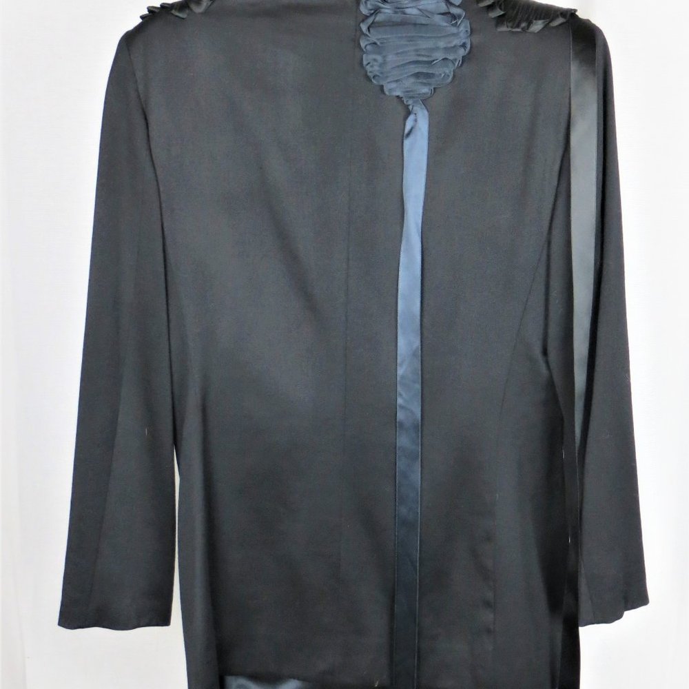 Versace / Complice Ribbon Accented Black Jacket - Picture 3 of 5